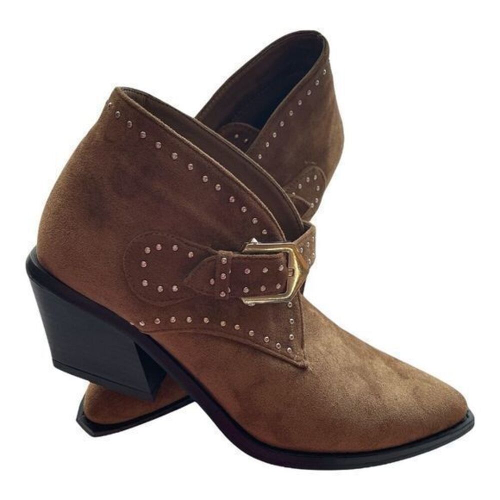 Seven7 Brown Faux Suede Dallas Ankle Boots Size 8